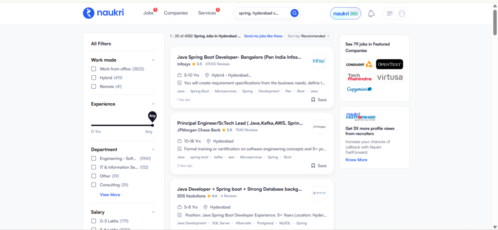 Spring Training In Hyderabad - Jobs In Hyderabad - Naukri