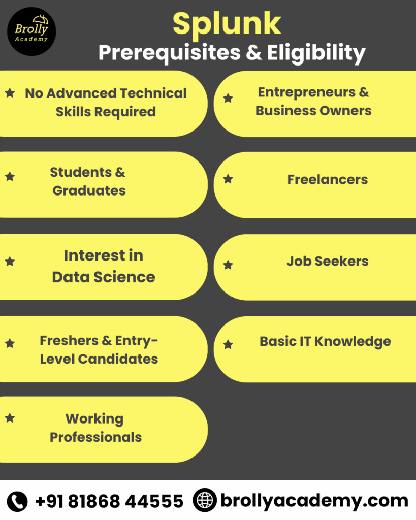 Splunk training in Hyderabad - Pre-requisites & Eligibility