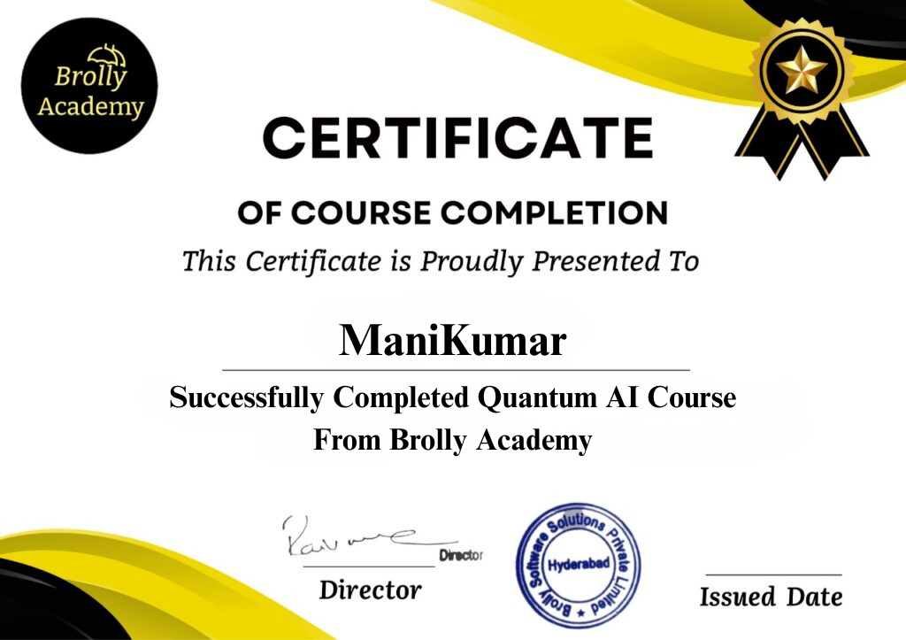 Quantum AI Course certificate