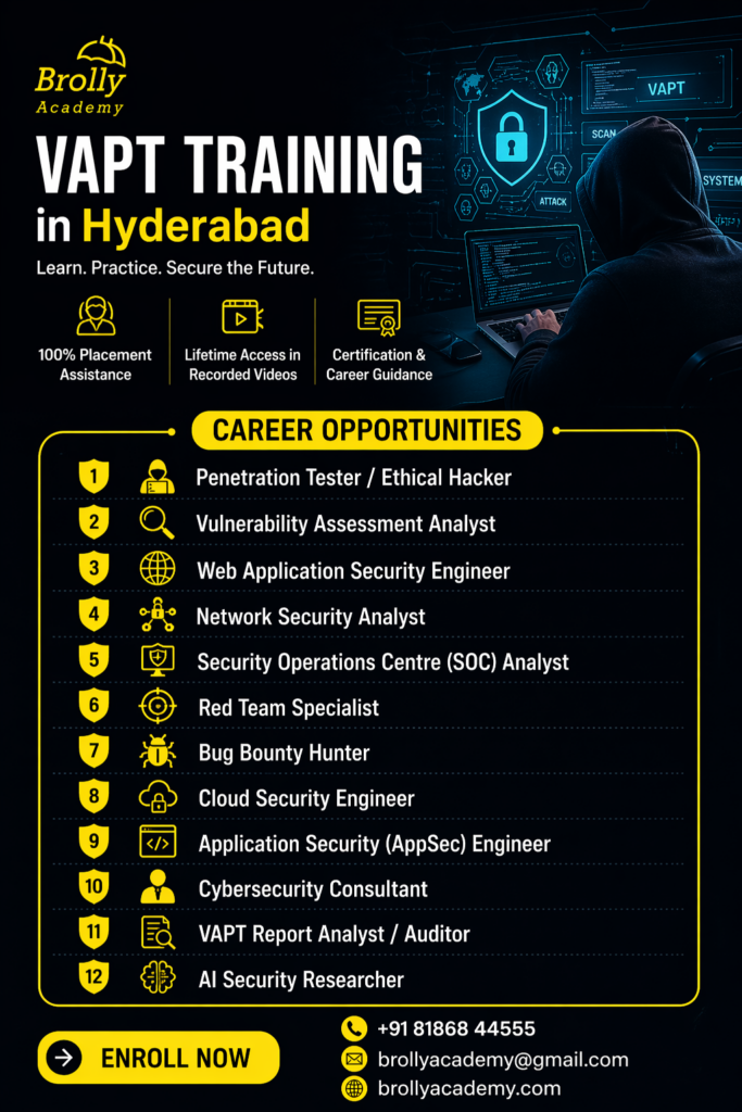 VAPT Career opportunities- Brolly Academy