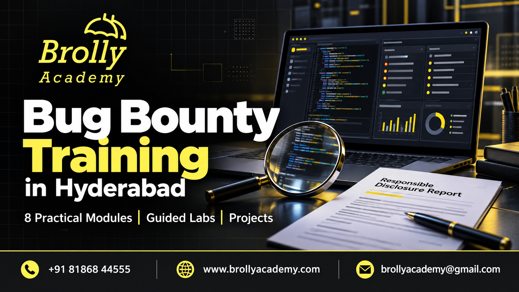 Bug Bounty Training in Hyderabad - Brolly Academy practical course modules