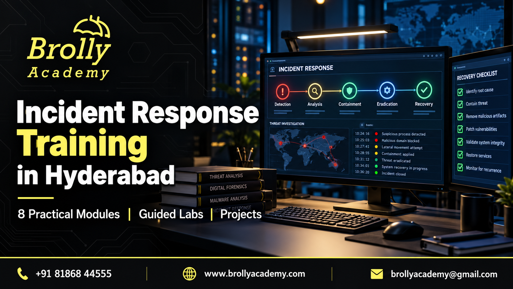 Incident Response Training in Hyderabad - Brolly Academy practical course modules