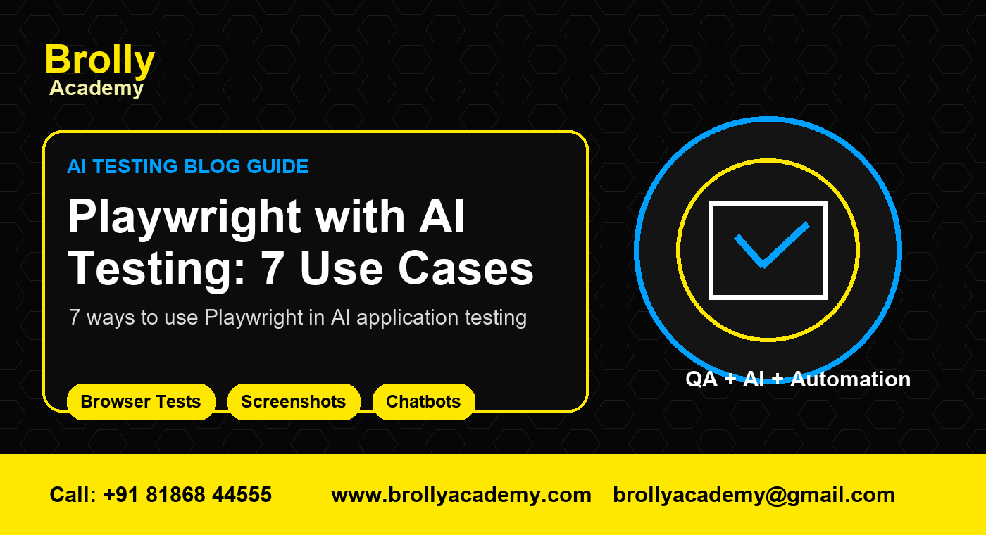 Playwright with AI Testing: 7 Use Cases - Brolly Academy visual banner