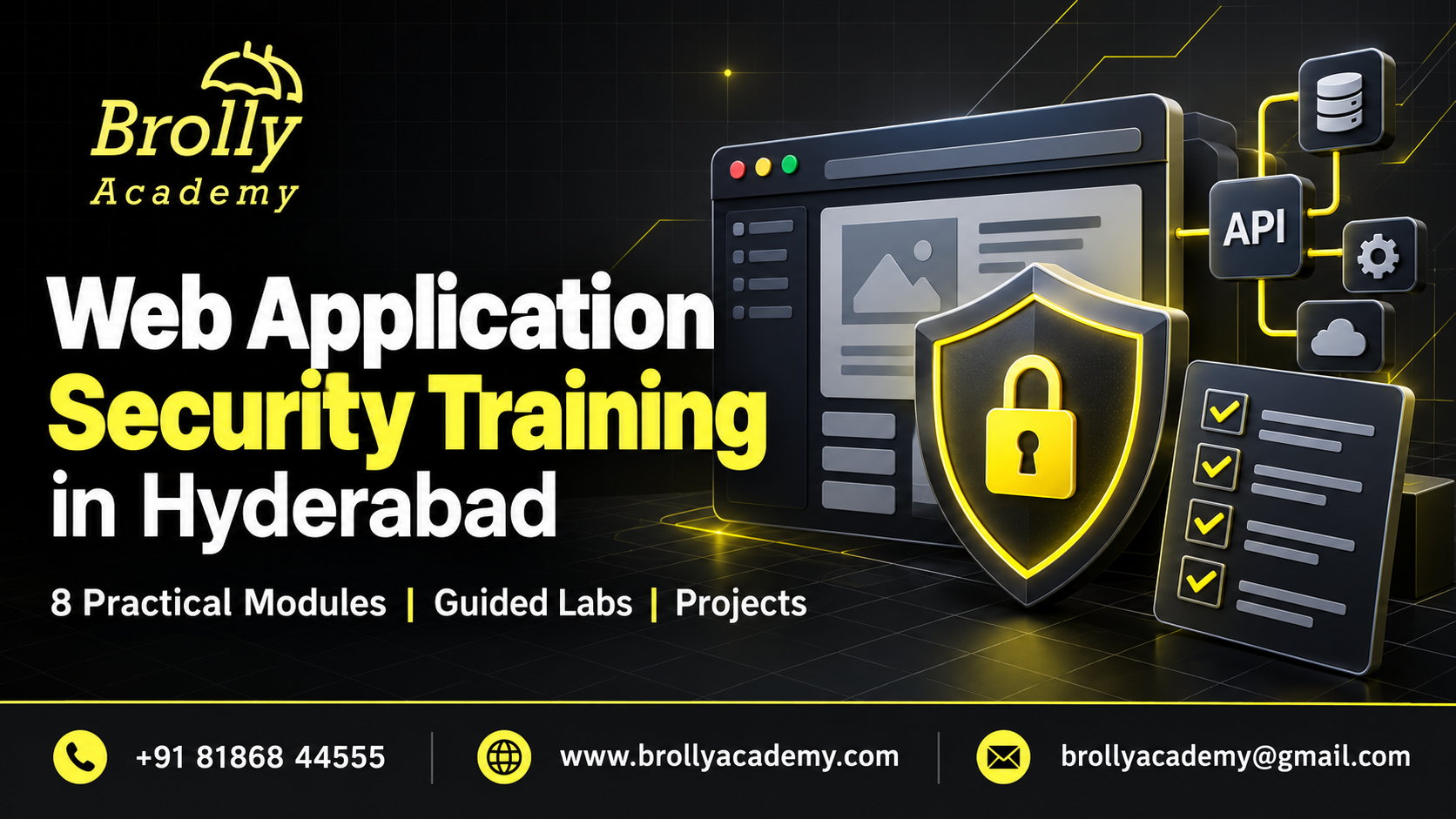 Web Application Security Training in Hyderabad - Brolly Academy practical course modules