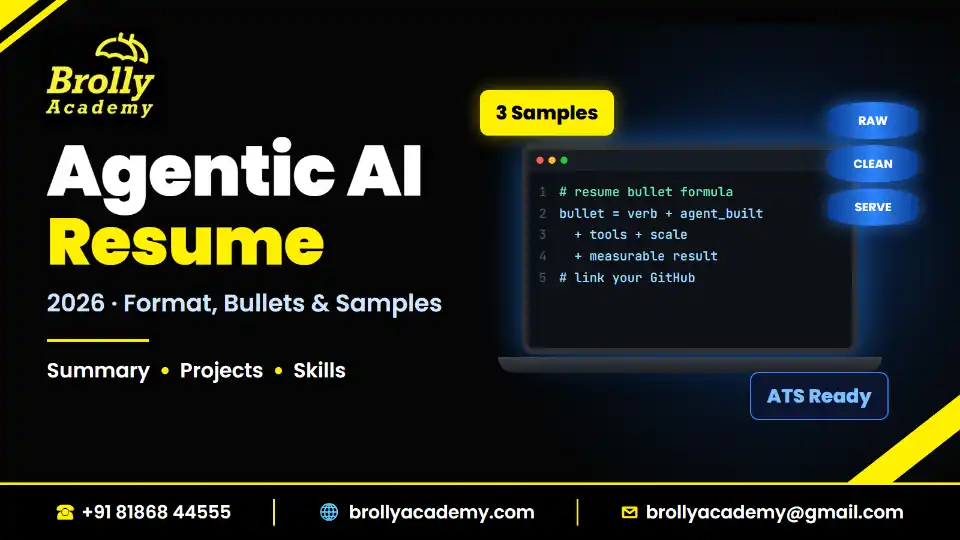 Agentic AI Resume 2026: Format, Bullets and 3 Samples, Brolly Academy