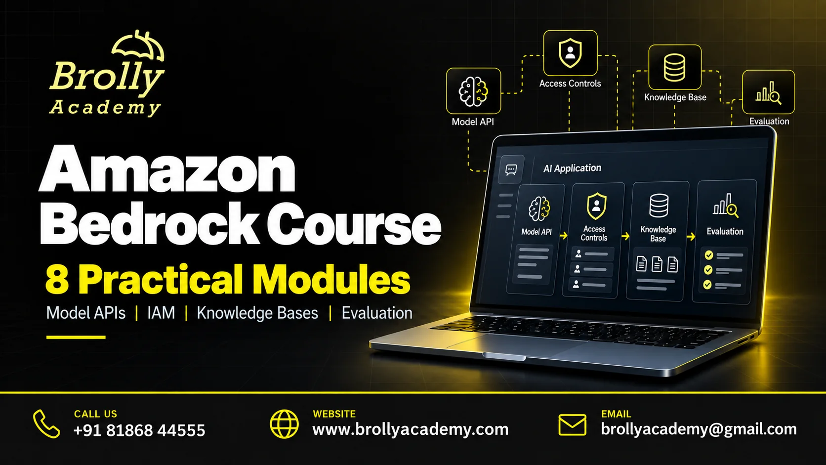 Amazon Bedrock Course at Brolly Academy: 8 practical modules and course contact details