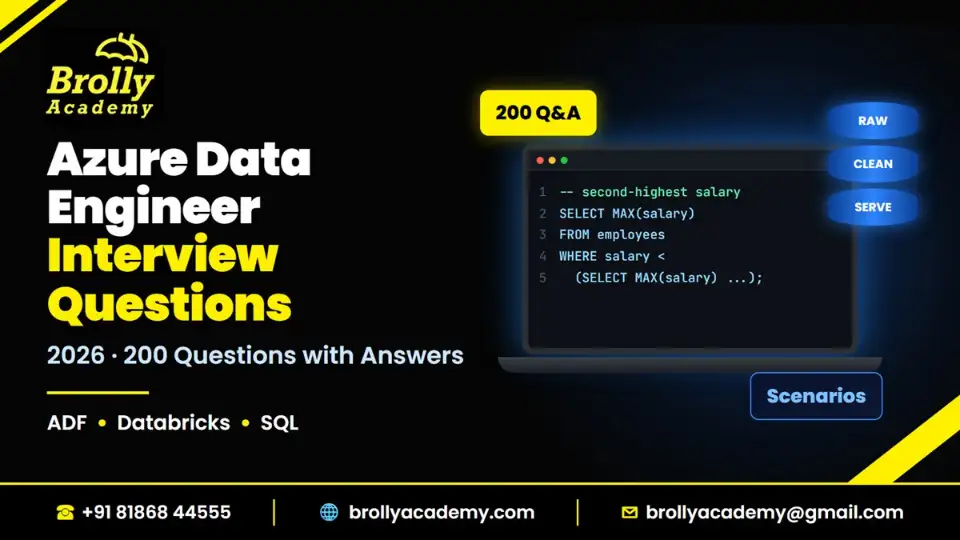 Top 200 Azure data engineer interview questions and answers 2026 – Brolly Academy