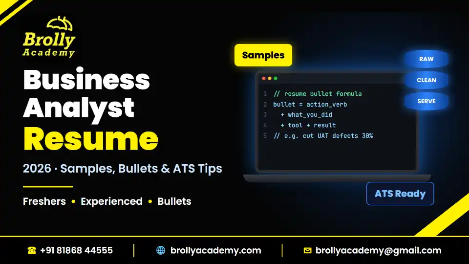 Business analyst resume 2026: format, samples and tips, Brolly Academy