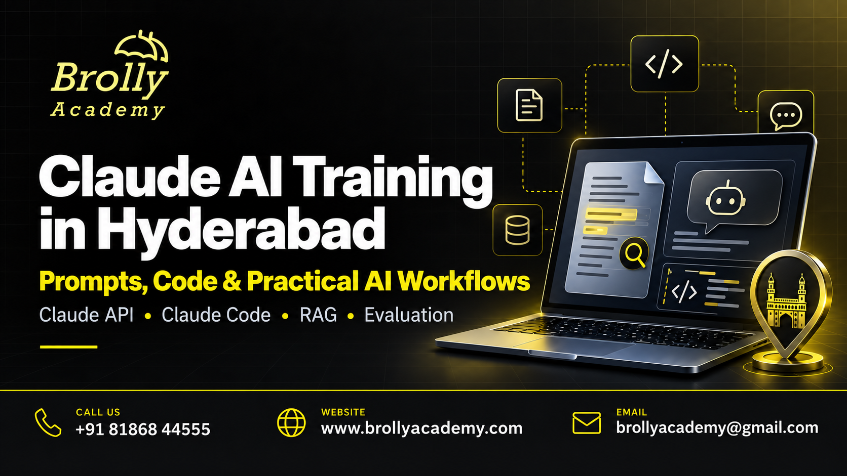 Claude AI Training in Hyderabad: Prompts, Code & Practical AI Workflows - Brolly Academy