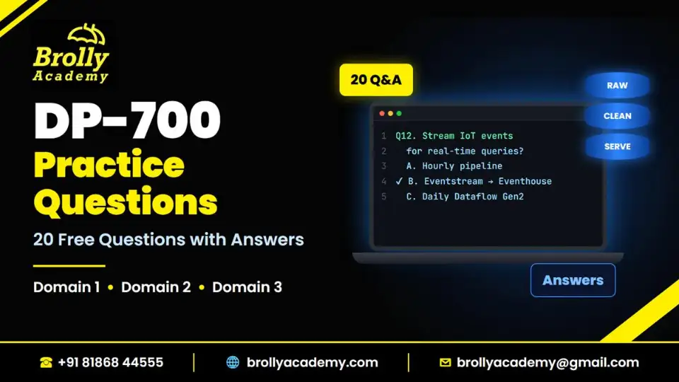 DP-700 practice questions 2026 with answers – Brolly Academy