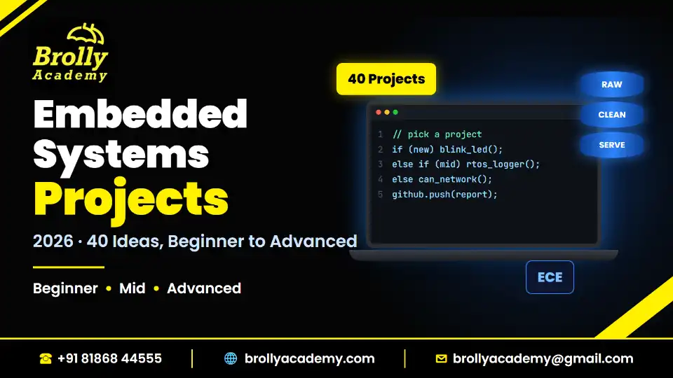 40 embedded systems projects for beginner, intermediate and advanced learners, Brolly Academy