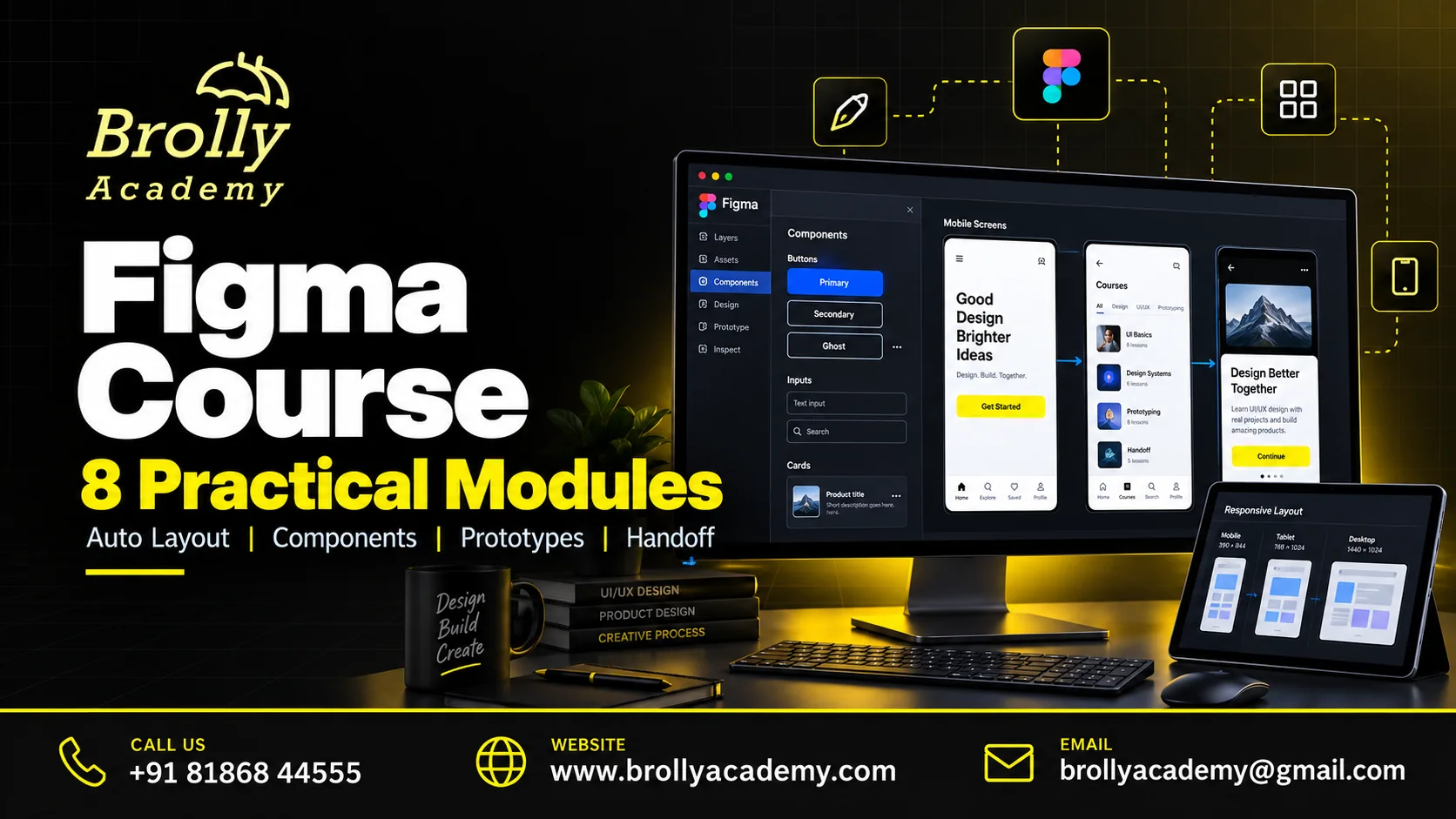 Figma Course at Brolly Academy: 8 practical modules and course contact details