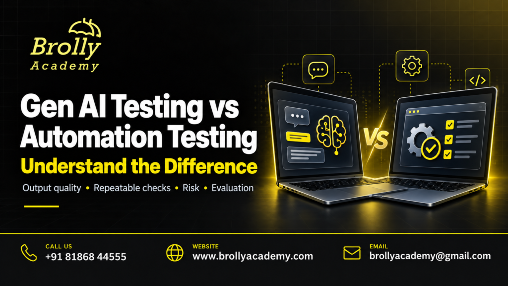 Gen AI Testing vs Automation Testing: Understand the Difference - Brolly Academy