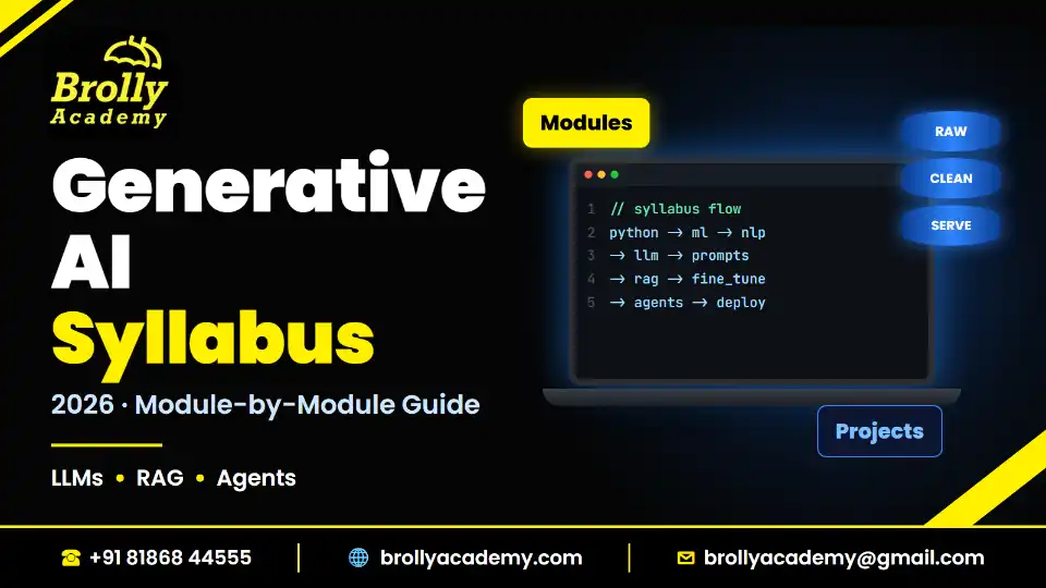 Generative AI Syllabus 2026 guide by Brolly Academy