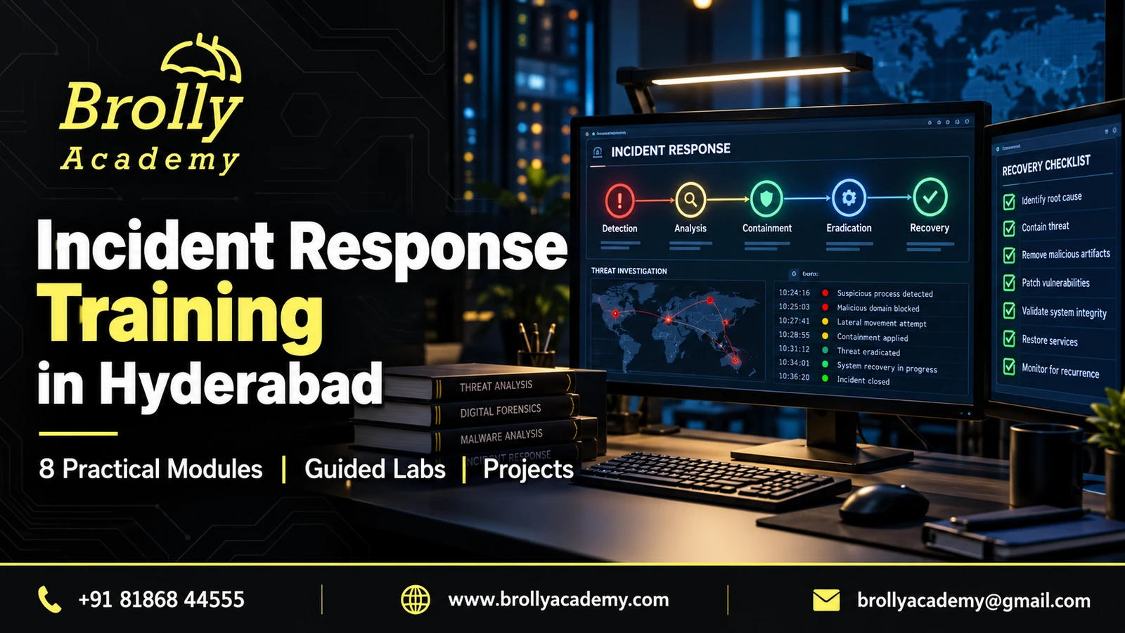 Incident Response Training in Hyderabad - Brolly Academy practical course modules