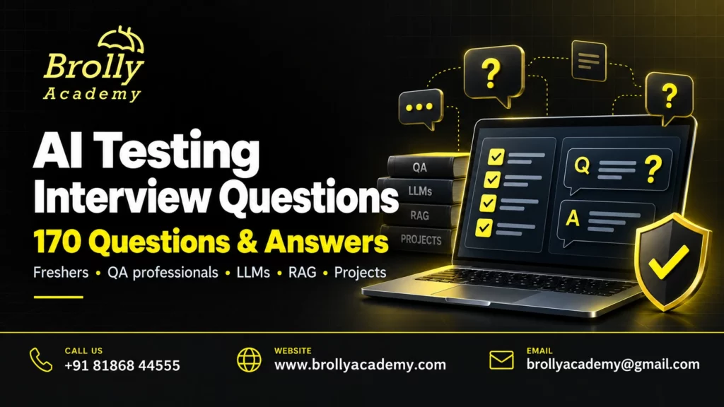 AI Testing Interview Questions: 170 Questions & Answers - Brolly Academy