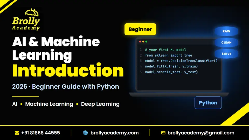 Introduction to AI and machine learning 2026: beginner guide with Python, Brolly Academy