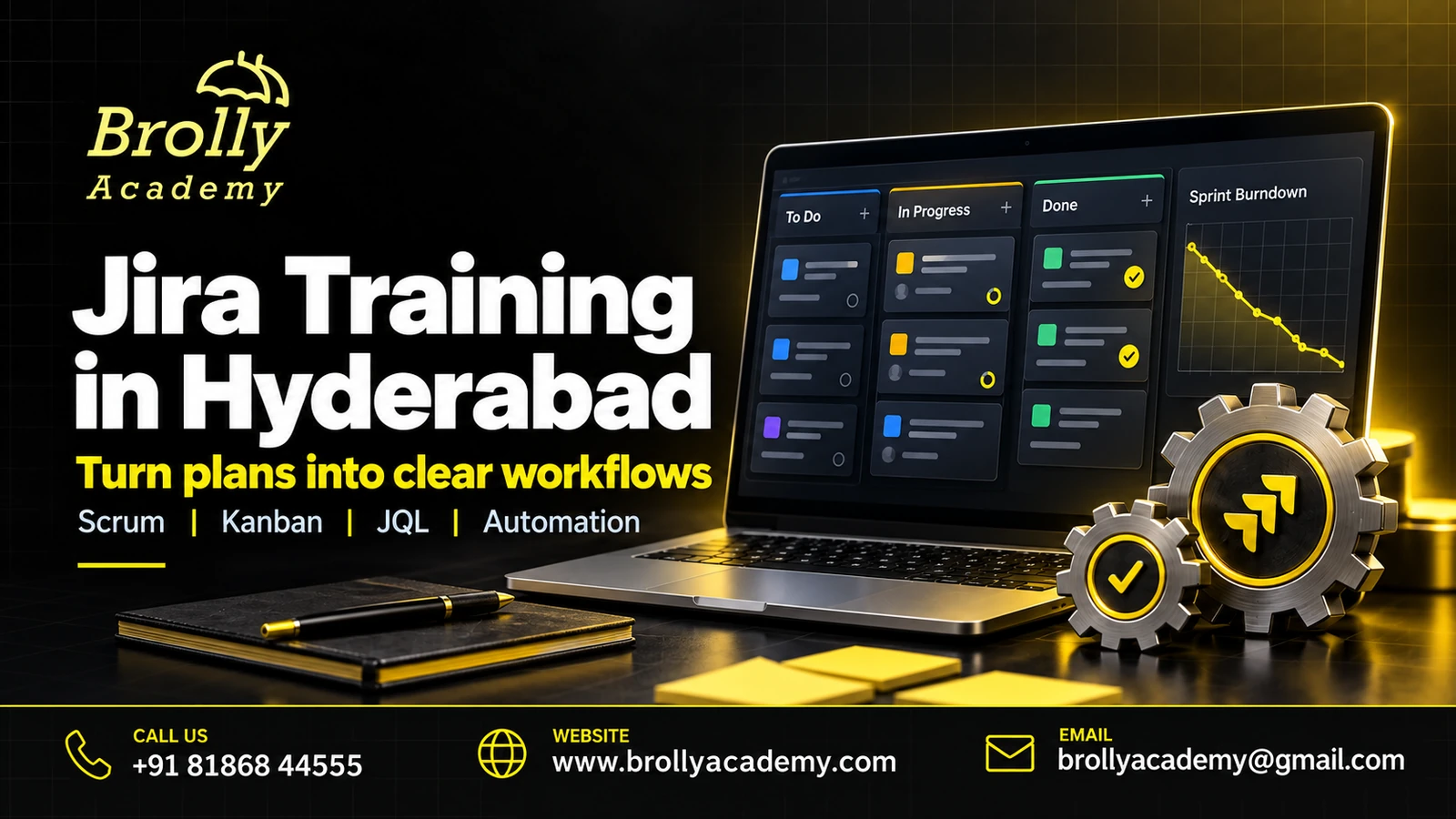 Jira Training in Hyderabad - Brolly Academy practical course modules