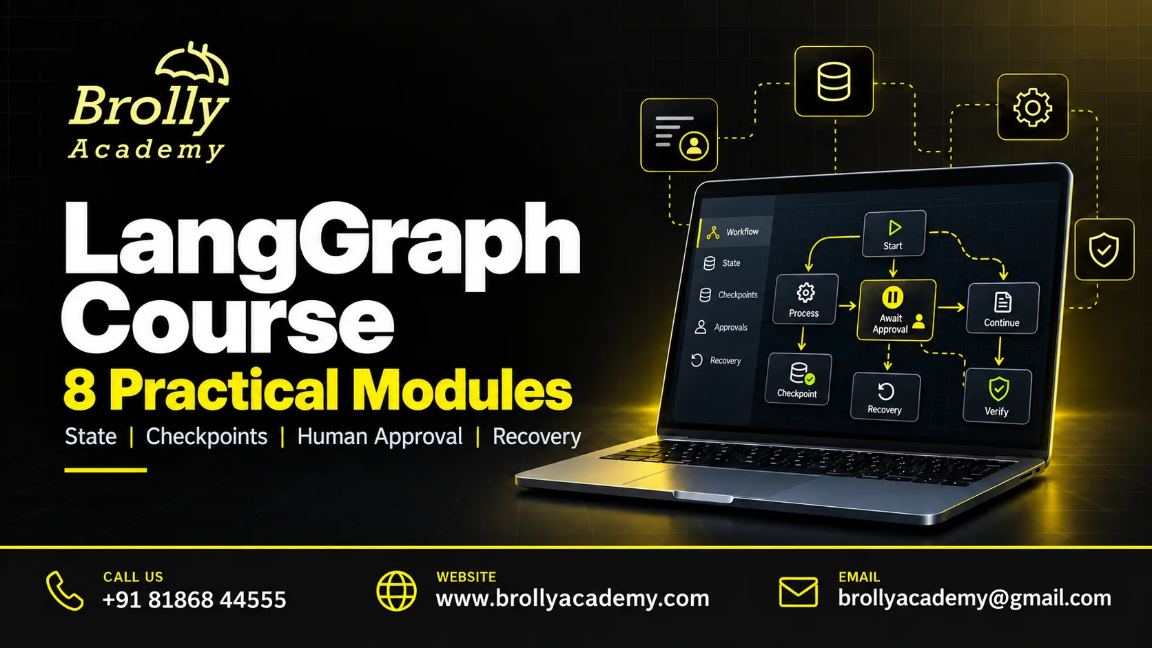 LangGraph Course at Brolly Academy: 8 practical modules and course contact details