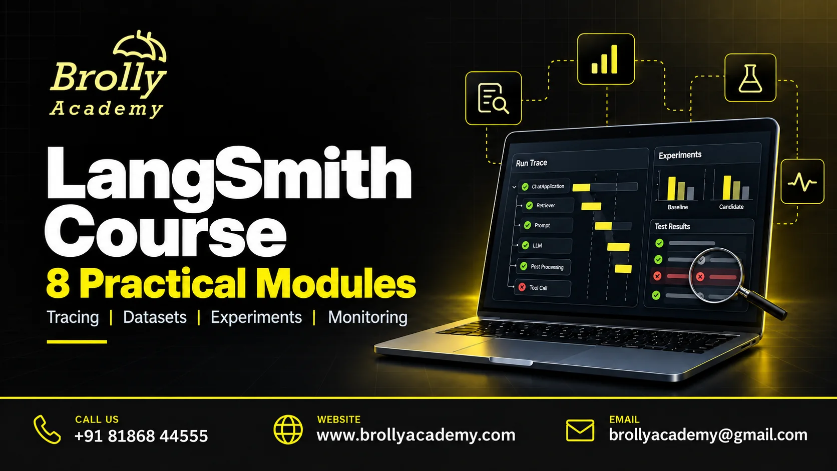 LangSmith Course at Brolly Academy: 8 practical modules and course contact details