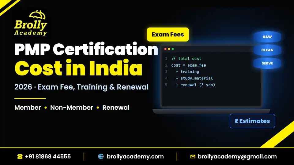 PMP certification cost in India 2026: exam fee and total cost, Brolly Academy