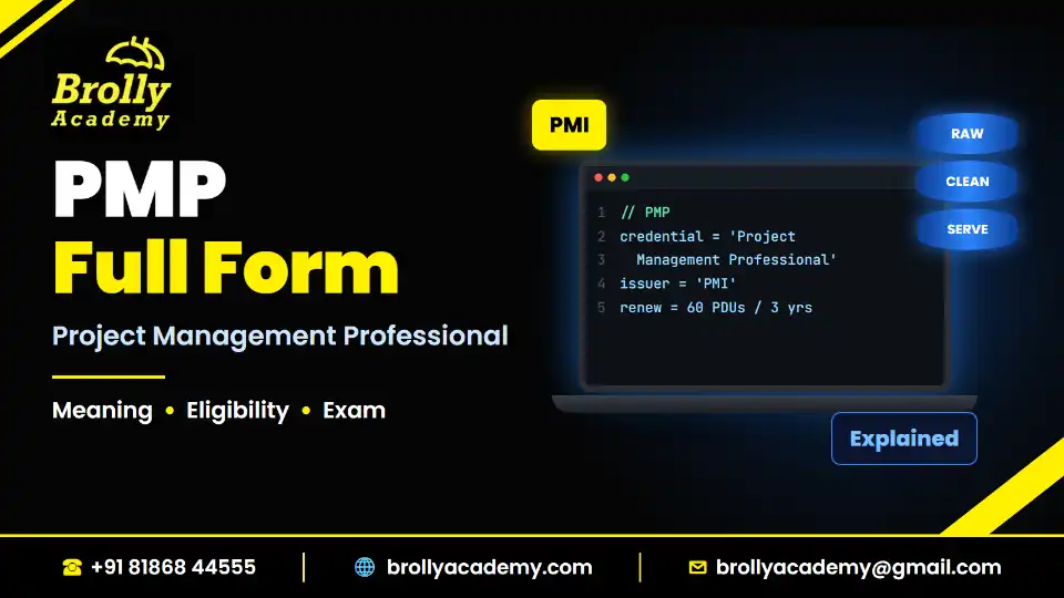 PMP full form: Project Management Professional certification explained, Brolly Academy