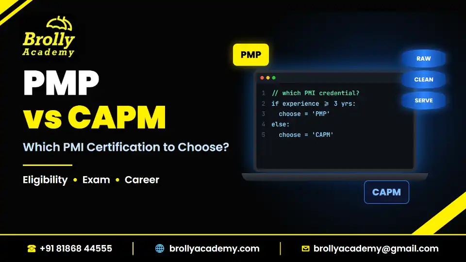 PMP vs CAPM 2026: which PMI certification fits you, Brolly Academy