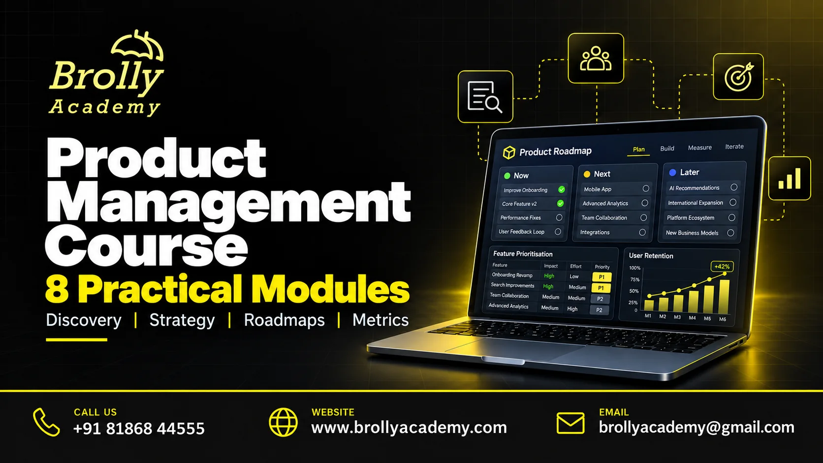 Product Management Course at Brolly Academy: 8 practical modules and course contact details