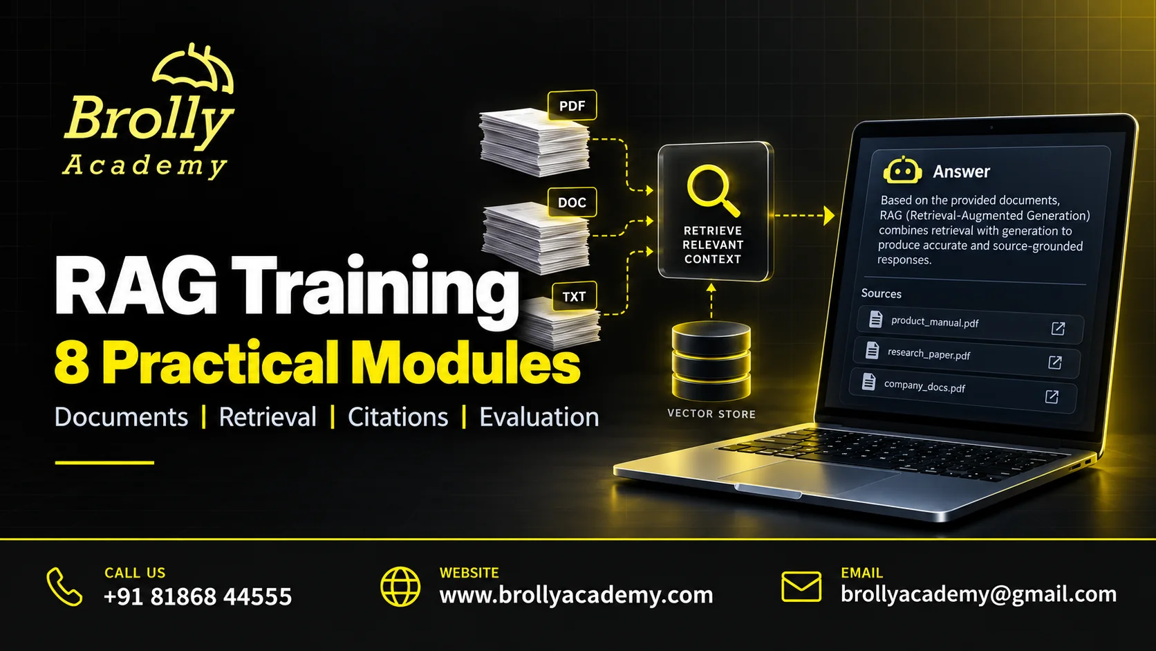 RAG Training at Brolly Academy: 8 practical modules and course contact details
