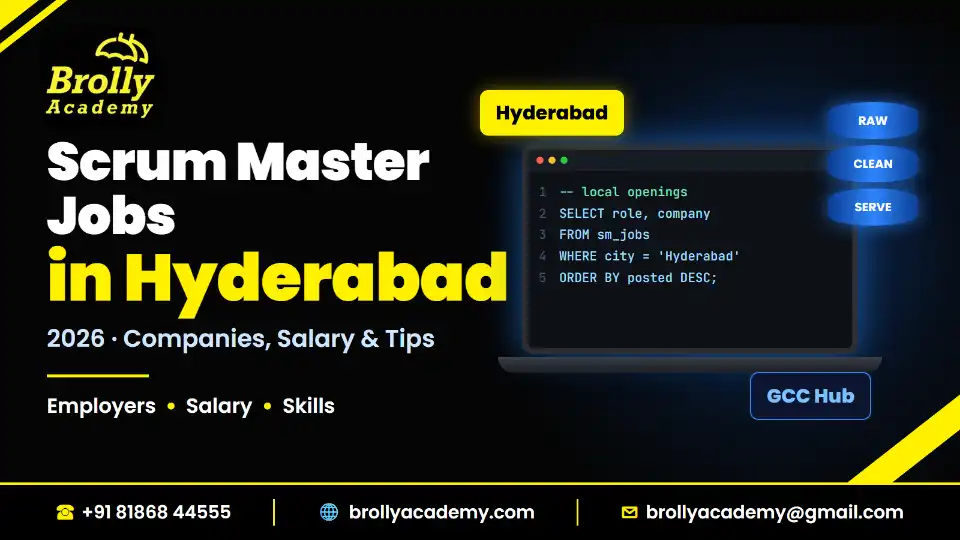 Scrum Master jobs in Hyderabad 2026: companies, salary and hiring tips, Brolly Academy