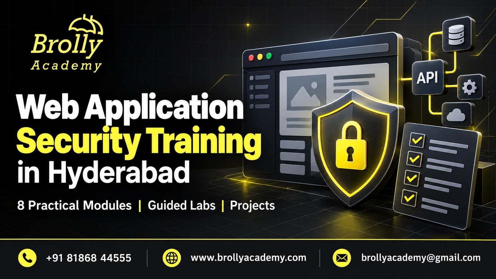 Web Application Security Training in Hyderabad - Brolly Academy practical course modules