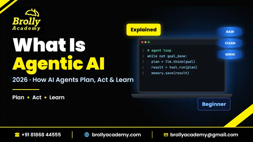 What Is Agentic AI? Meaning, How It Works and Examples, Brolly Academy