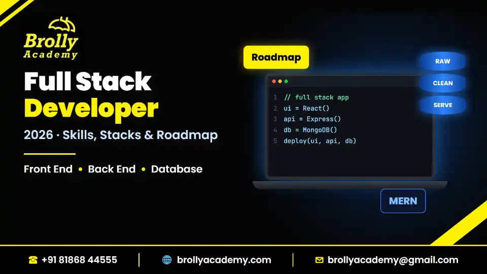 What is a full stack developer: skills, stacks and 6-month roadmap, Brolly Academy